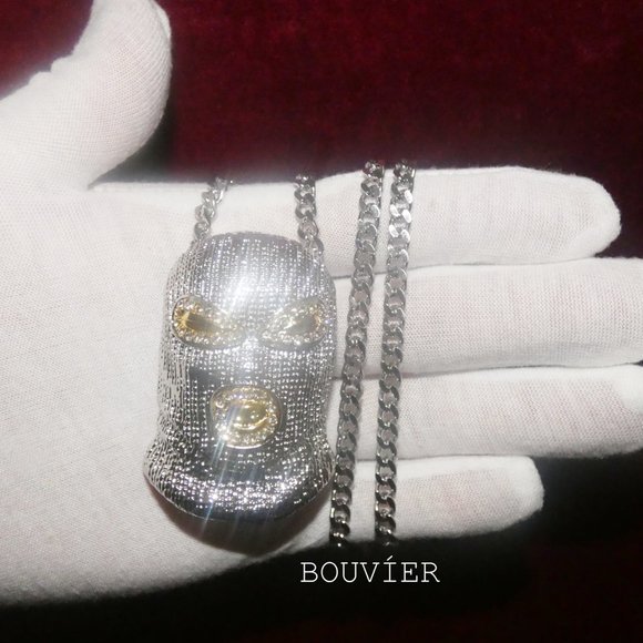 Bouvier Jewelry Other - White Gold Diamond White Ski Mask Pendant Chain
